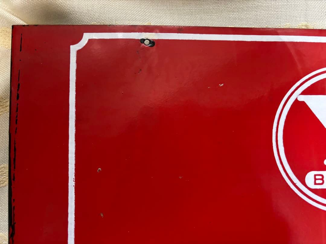 一点物　昭和レトロ　山口ベニー号自転車　ホーロー　琺瑯看板　丸紅山口自転車