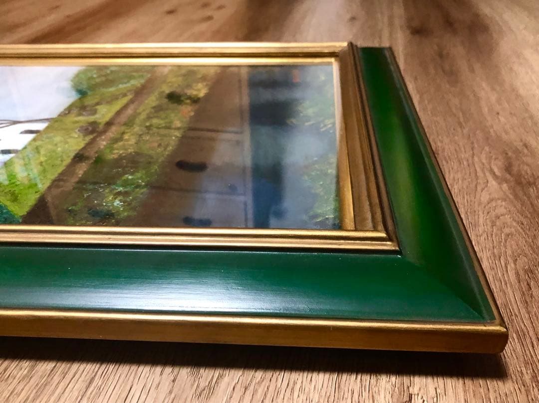 アベ　ノリコ　油絵　額装　世界堂