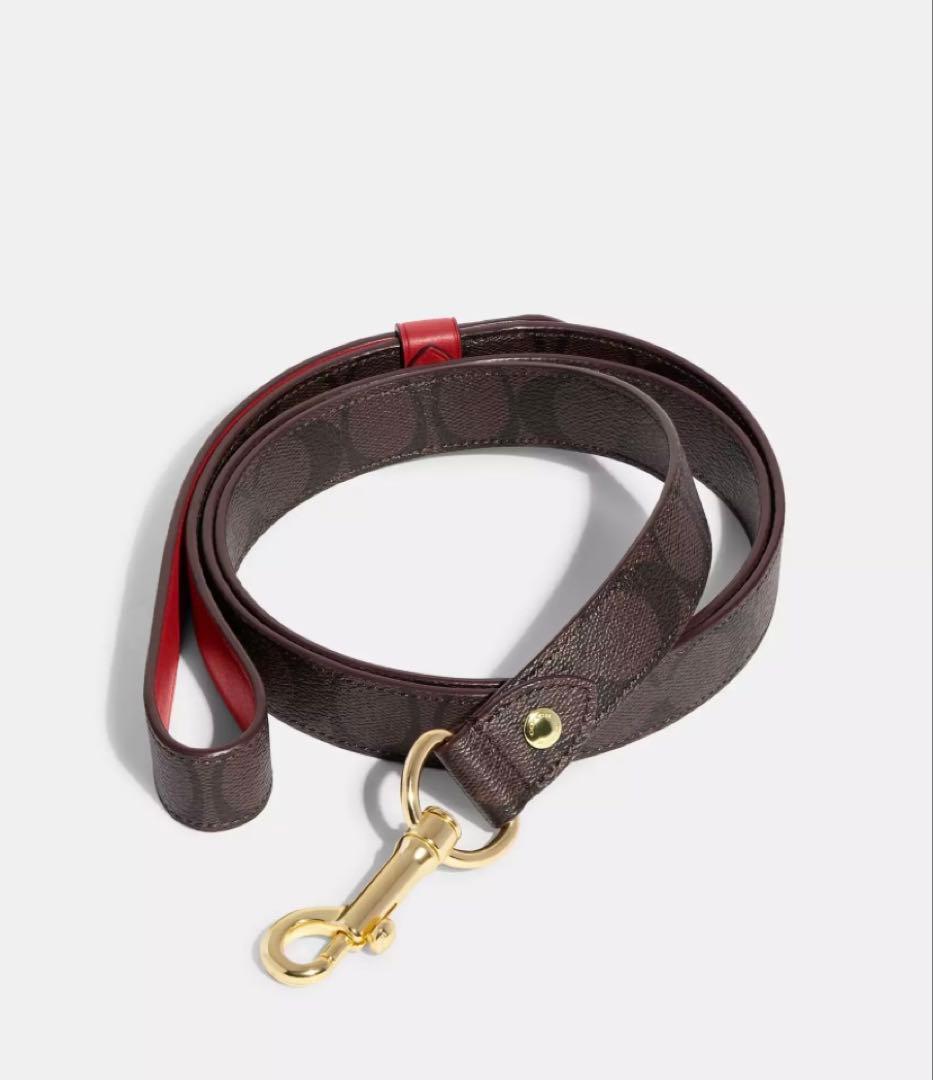 COACH レザーリード ブラウン・レッド