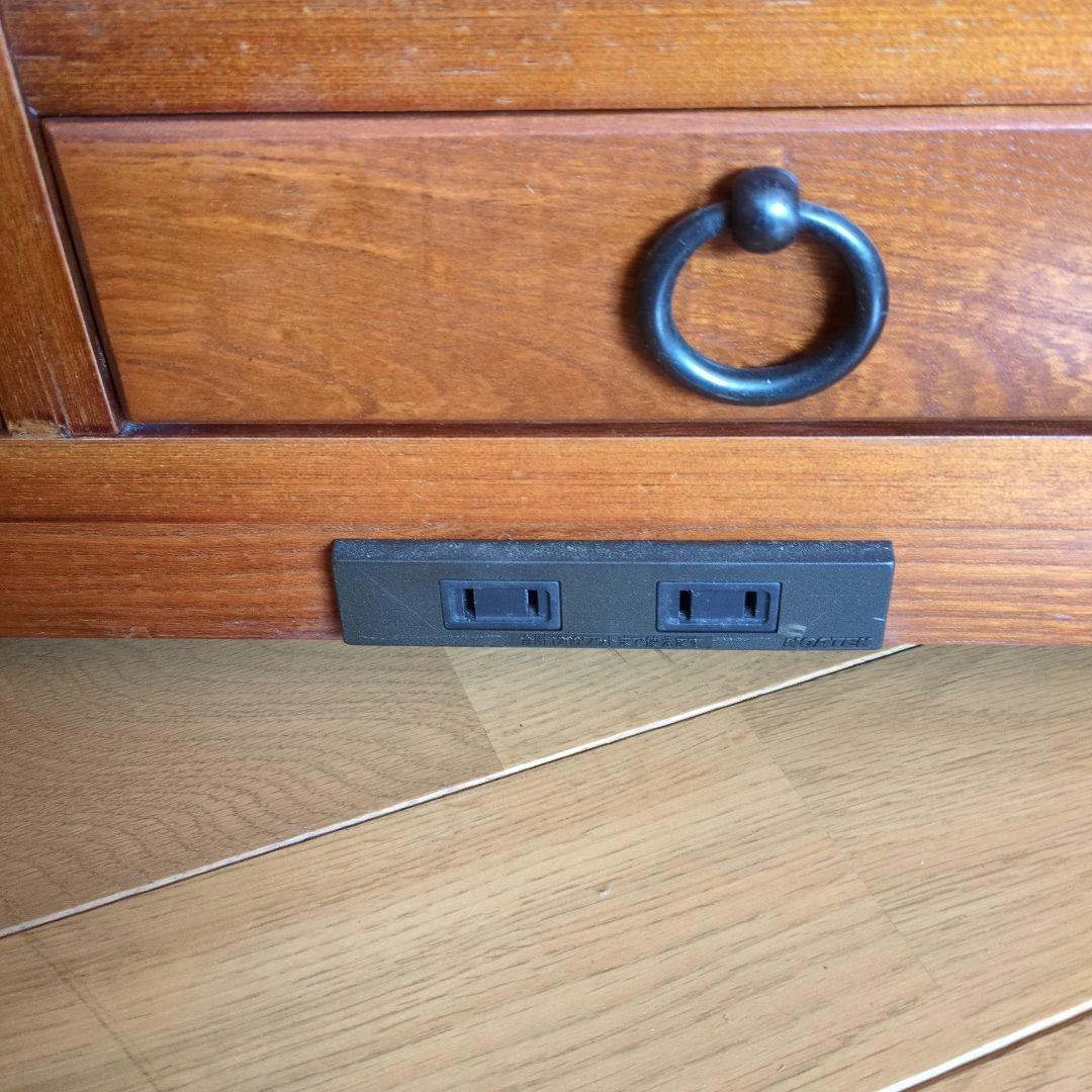 ポットワゴン　お座敷ワゴン　キャスター付　天然木　引き出し収納　電源コードあり