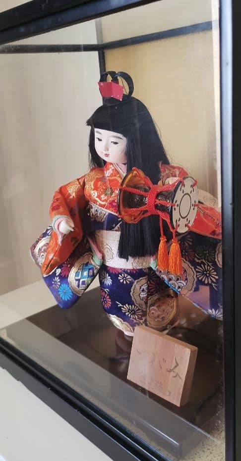 市松人形 「つづみ」ガラスケース入り　わらべ人形　明日香人形　8号