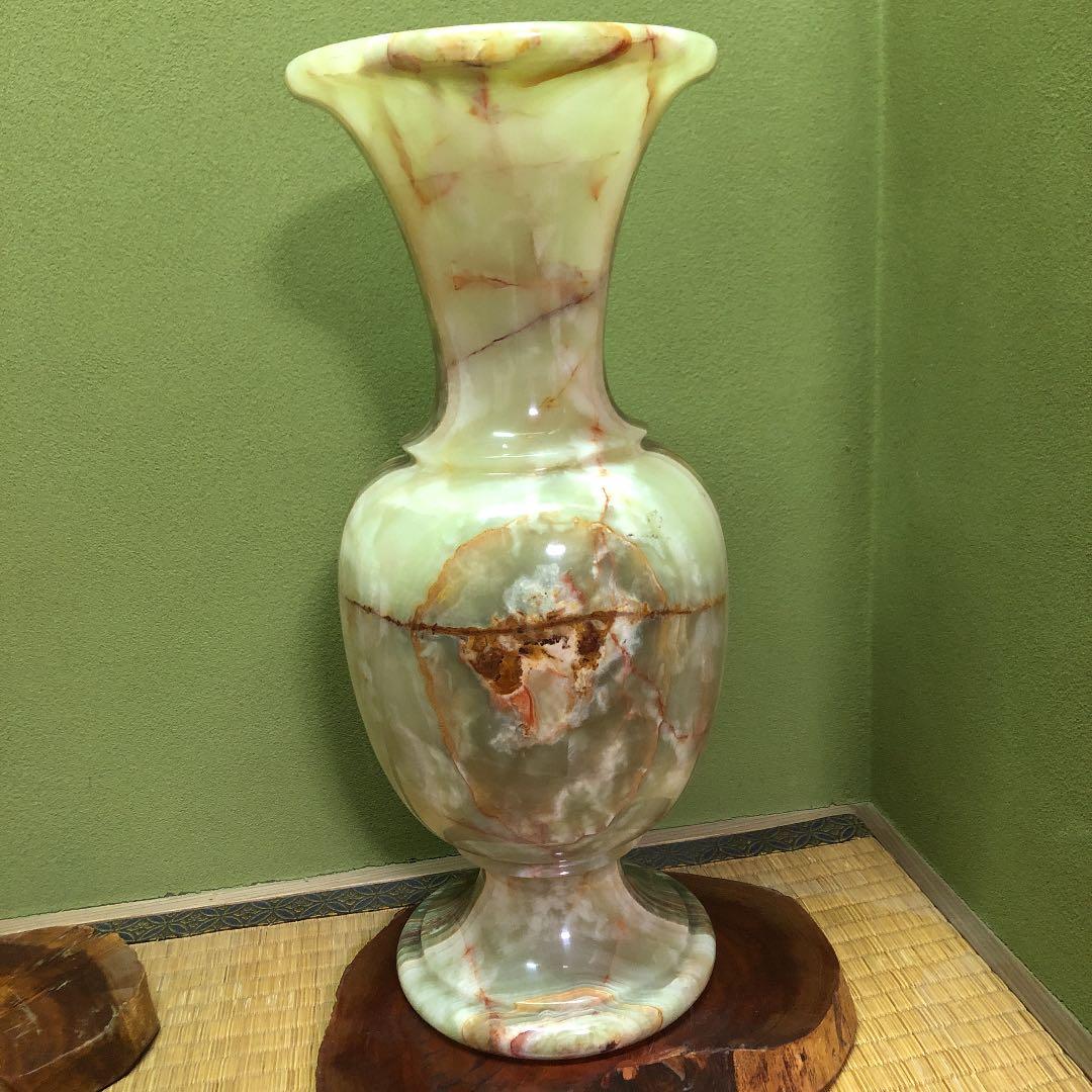 【お値下げ】超希少　オニキス特大サイズ　飾り壺　運気アップ　玄関飾り　床の間飾り