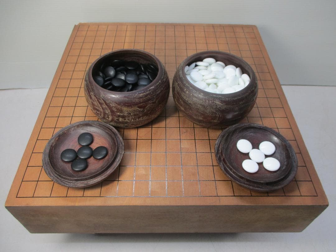古い囲碁セット 囲碁盤 碁石セット 厚さ10cm