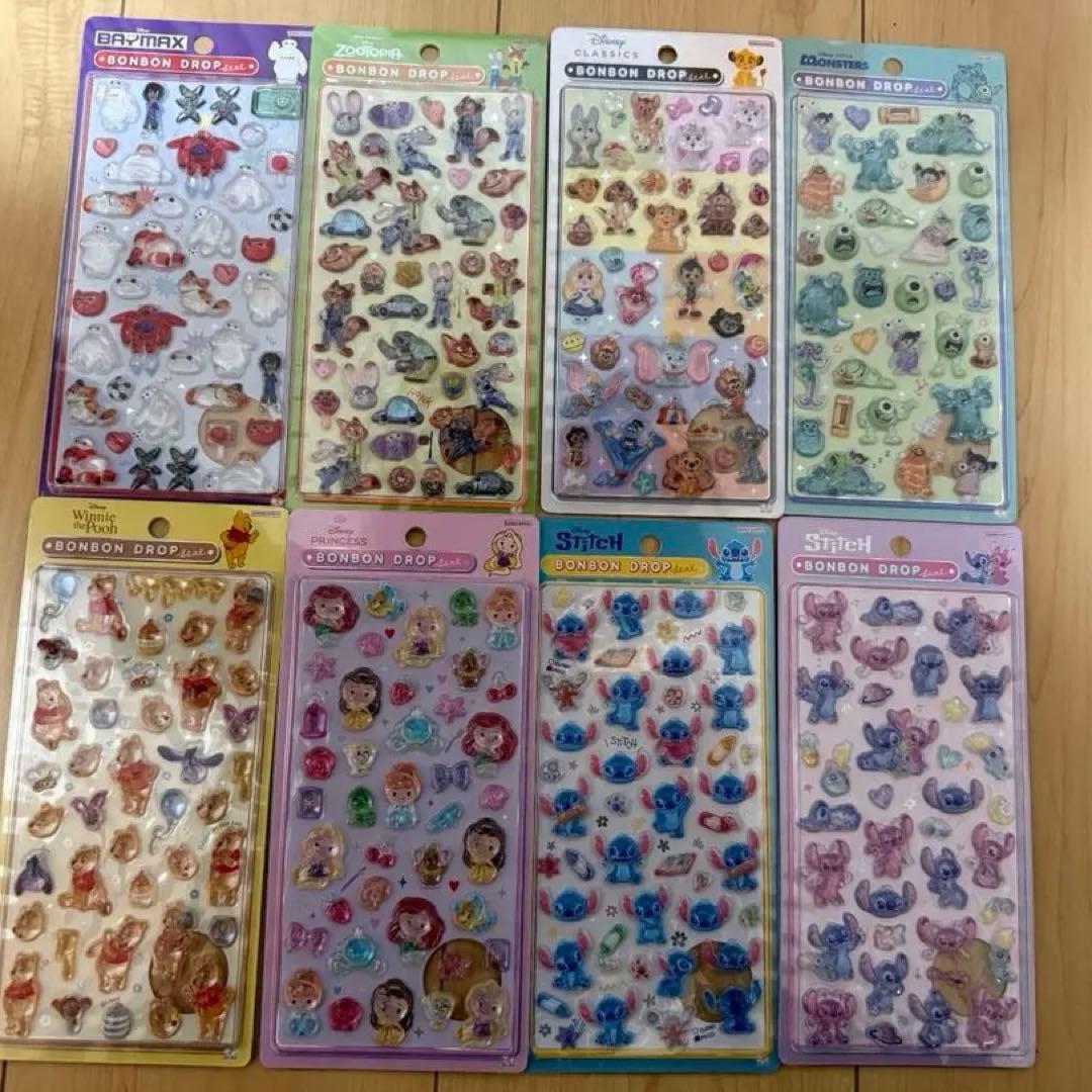 ◎正規品◎ ボンボンドロップシール　ディズニー8種　プチドロップステッカー　3種