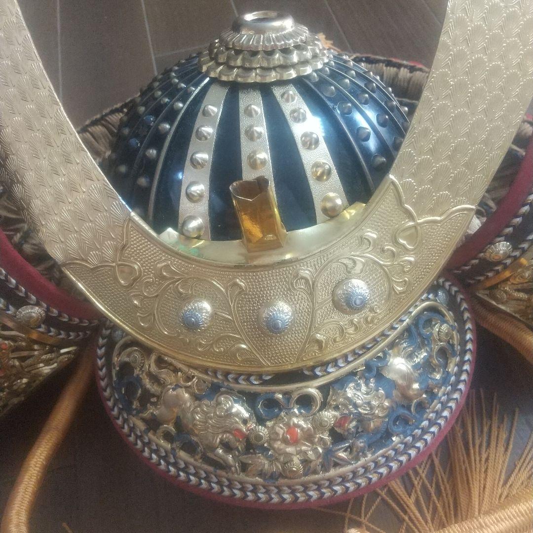 龍玉作 金箔押 兜飾り 戦国兜 五月人形