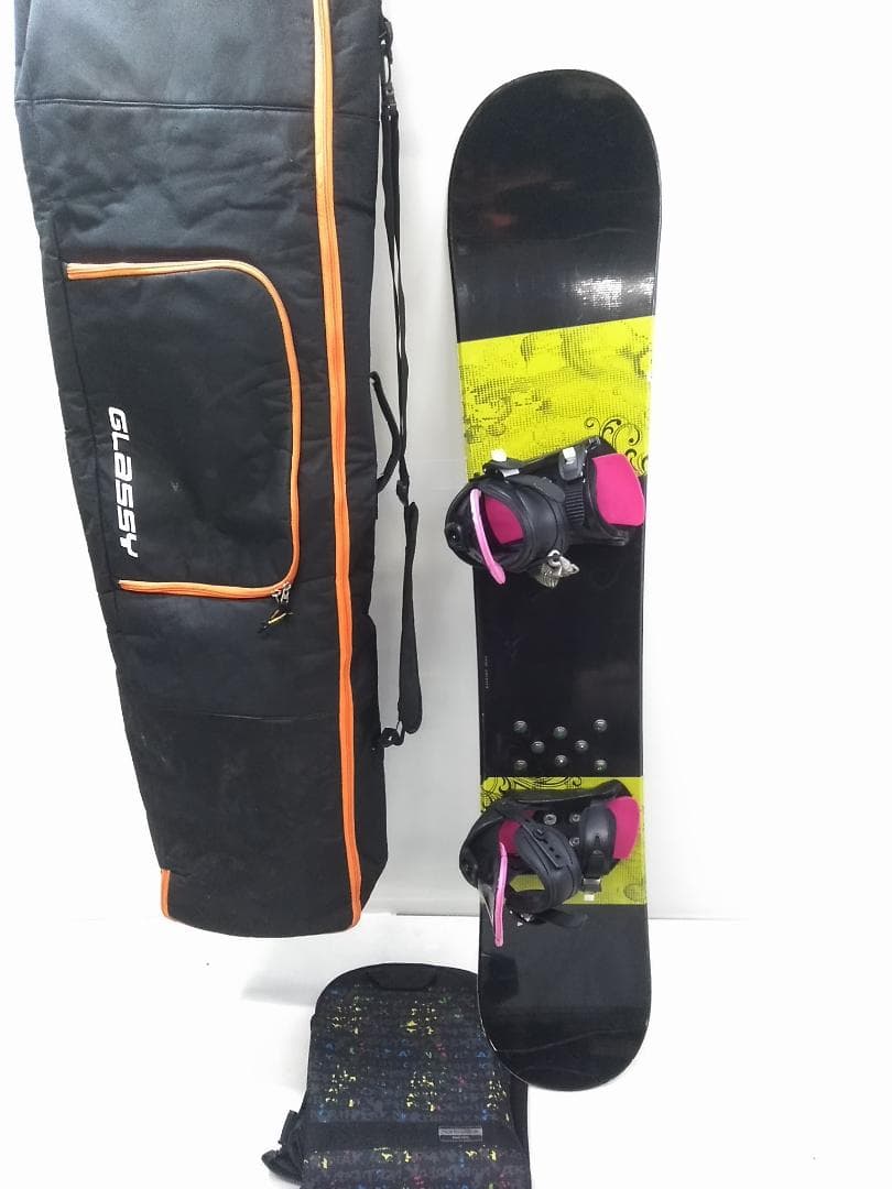 激安 OREO 153cm メンズスノーボード3点セット ビンS-M ケース付△