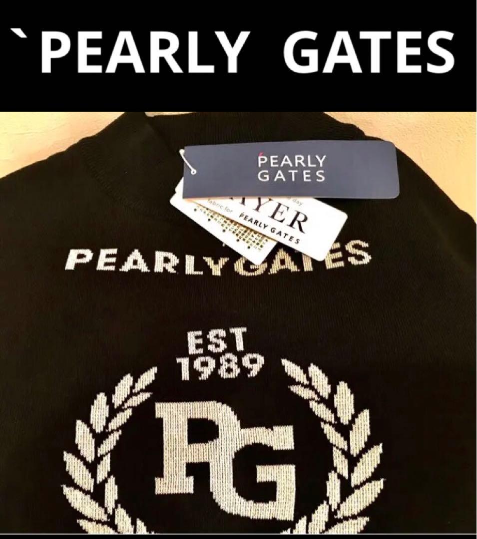 パーリーゲイツ　モックネックニット　黒