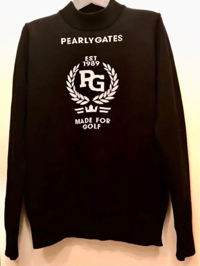 パーリーゲイツ　モックネックニット　黒