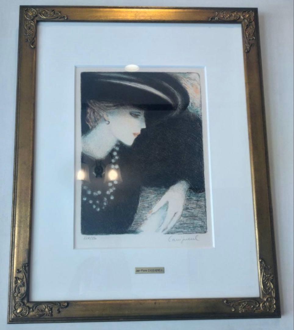 Jean-Pierre Cassigneul リトグラフ 金色フレーム付き