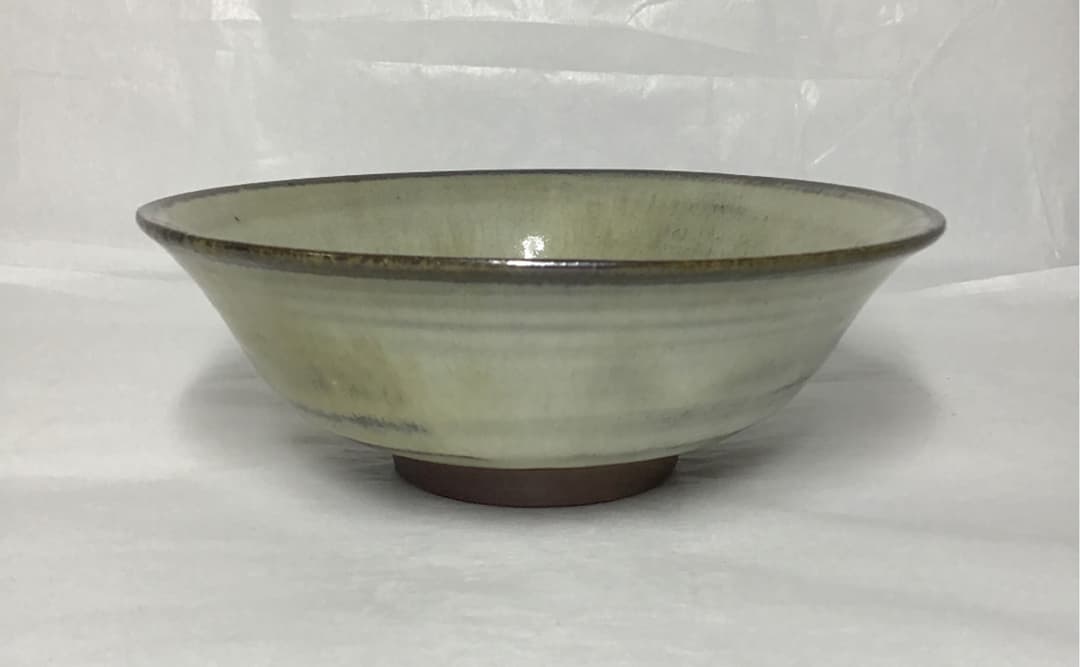 【茶道具】13代亀井味楽作 高取平茶碗