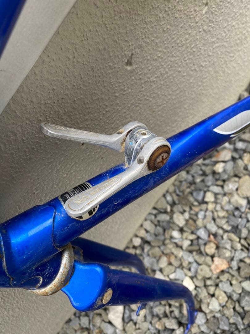 ロードバイク　フレーム　クロモリ　青　ブルー