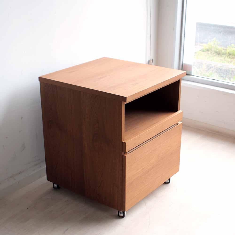 ウォールナット材 デスクワゴン 引出し キャビネット キャスター ZR24203