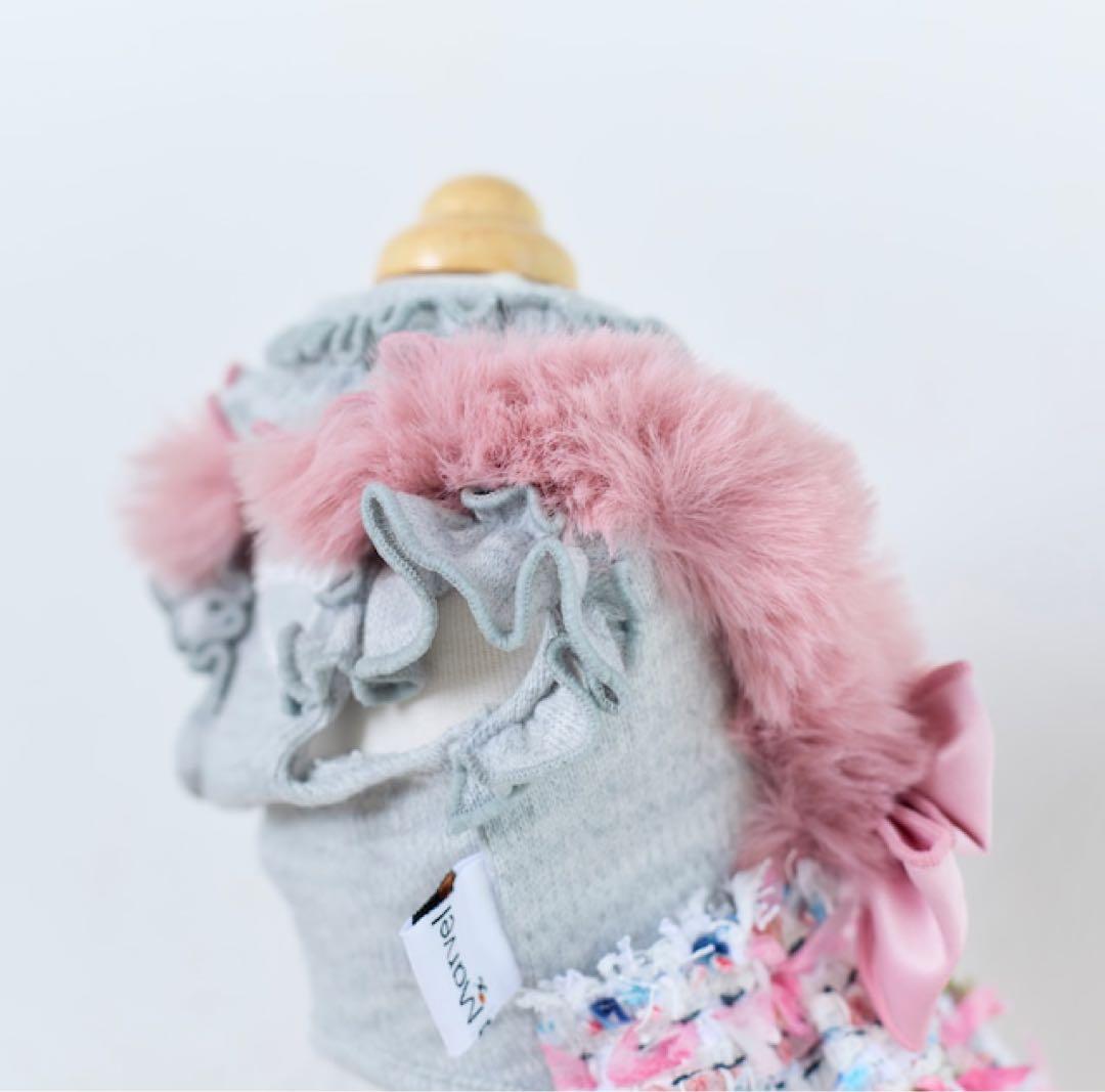 マルベル 犬服 FluffyTweedOnepiece ツイード ワンピ ファー