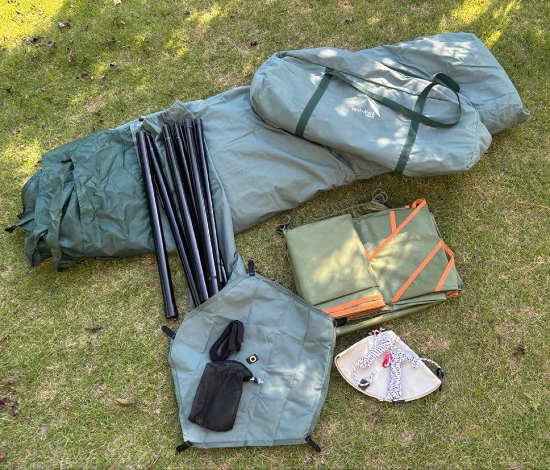 サーカスTCDX+ダックグリーン、グランドシート、タープ連結アダプター