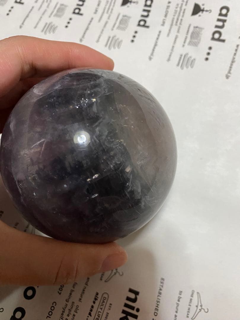 天然石　マイカインフローライト　スフィア　丸玉　大きめサイズ　フローライト　原石