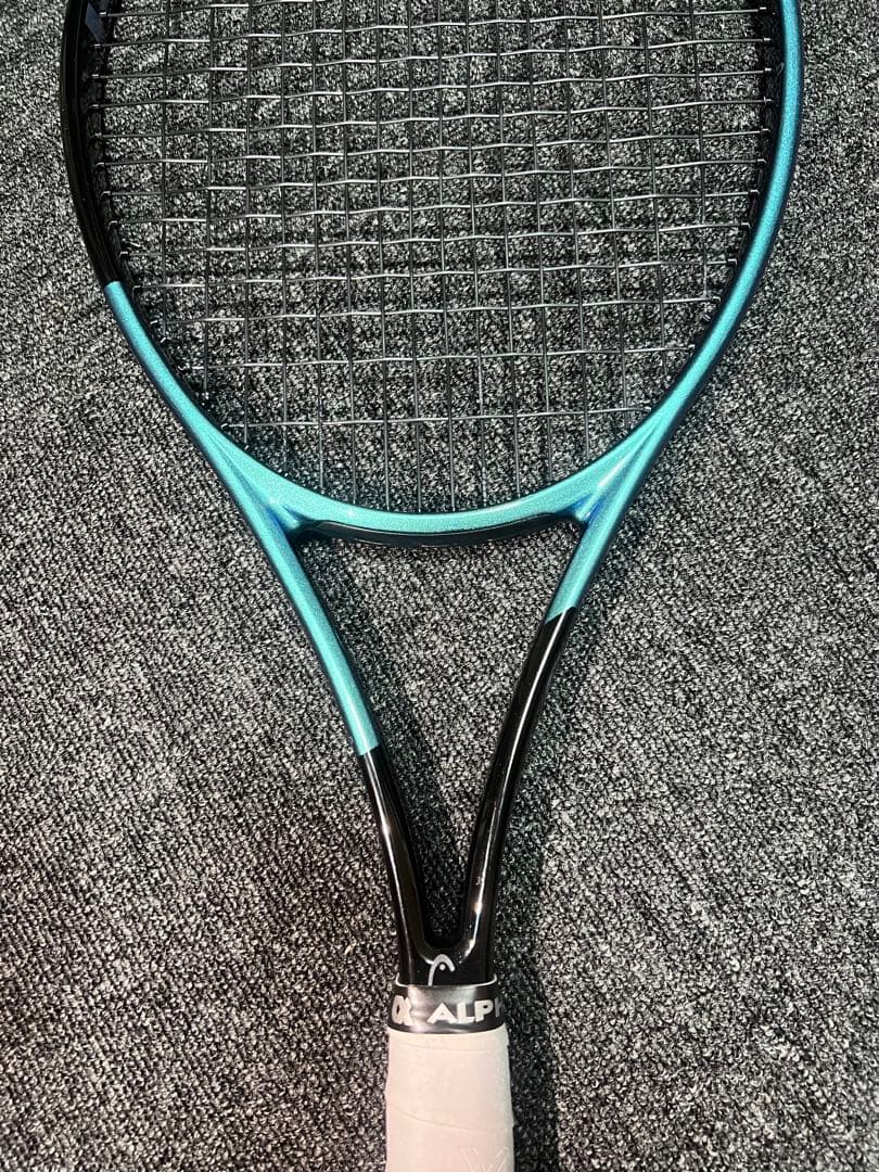 カーボンファイバー テニスラケット 黒水色