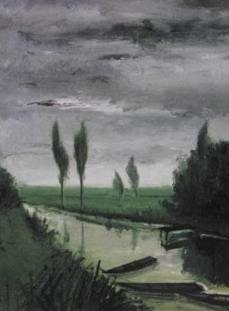 ベルナール・ビュッフェ、「La riviere」、希少画集の額装画、人気作品