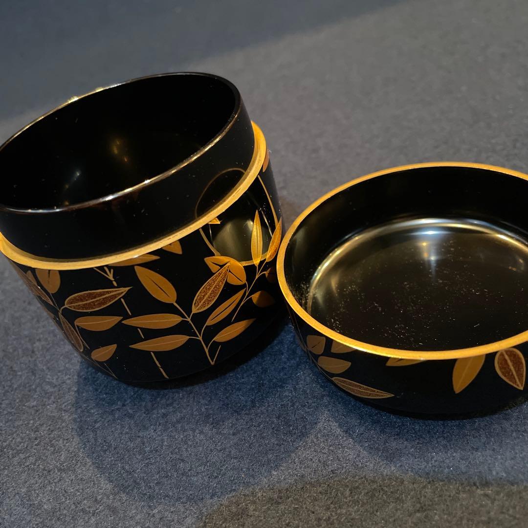 茶道具『雪吹 笹露 棗』輪島塗の名工【茶平 一斎】(作)共箱　※美品