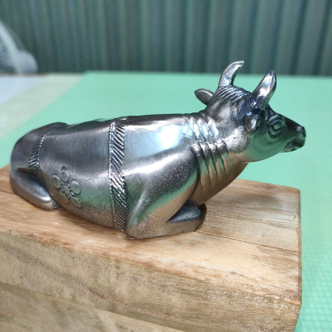 【１月特価 】神牛　大阪天満宮　撫で牛　木製箱入　牛の置物　新品未使用