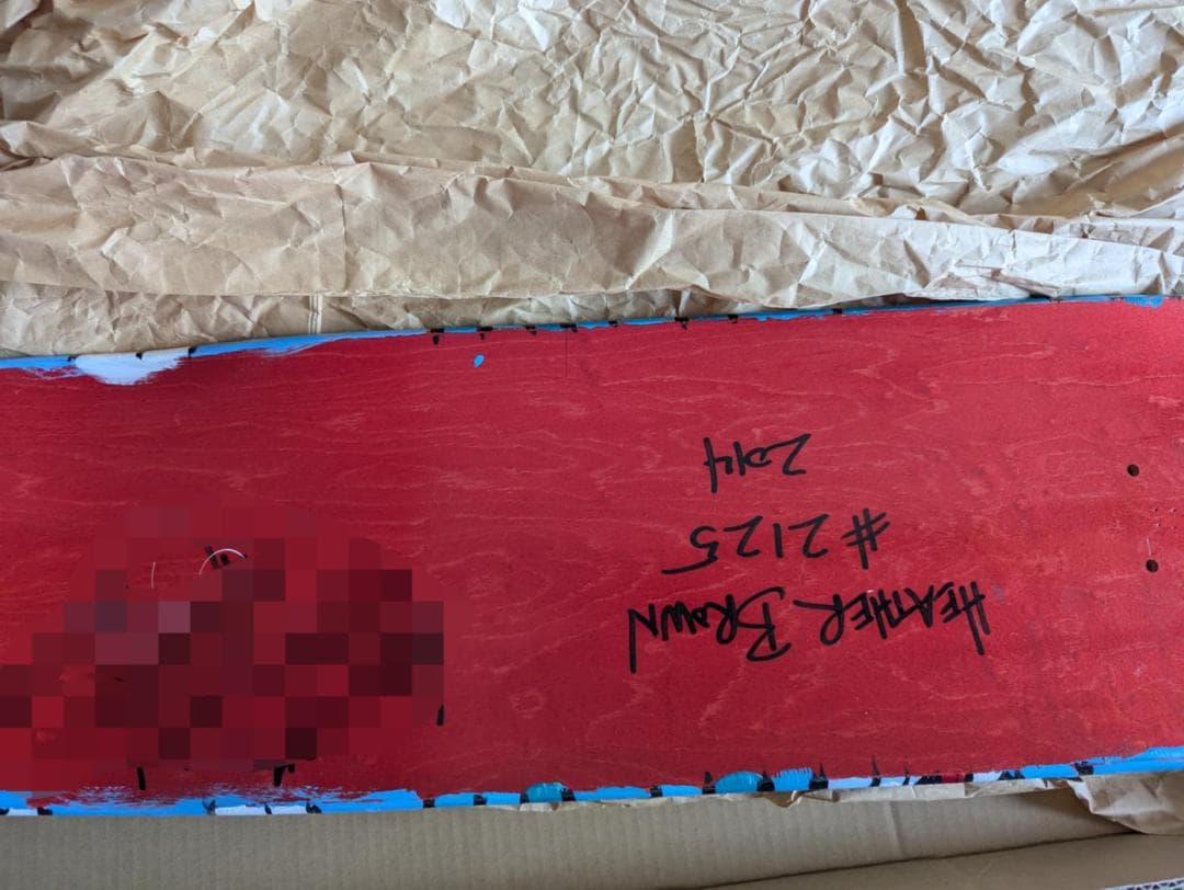 【&T】ヘザーブラウン　原画　スケートボード　波乗りバードと波と花セット