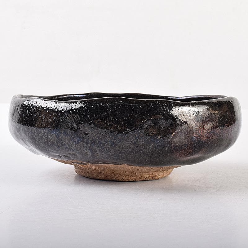 茶道具　楽吉左衛門　黒楽平茶碗　時代箱　V　R7636