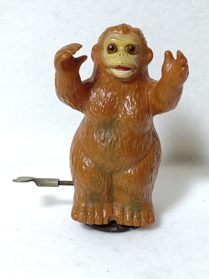当時物 無版権 パチ ゴロー？ サル ゼンマイ式 ブリキ ソフビ