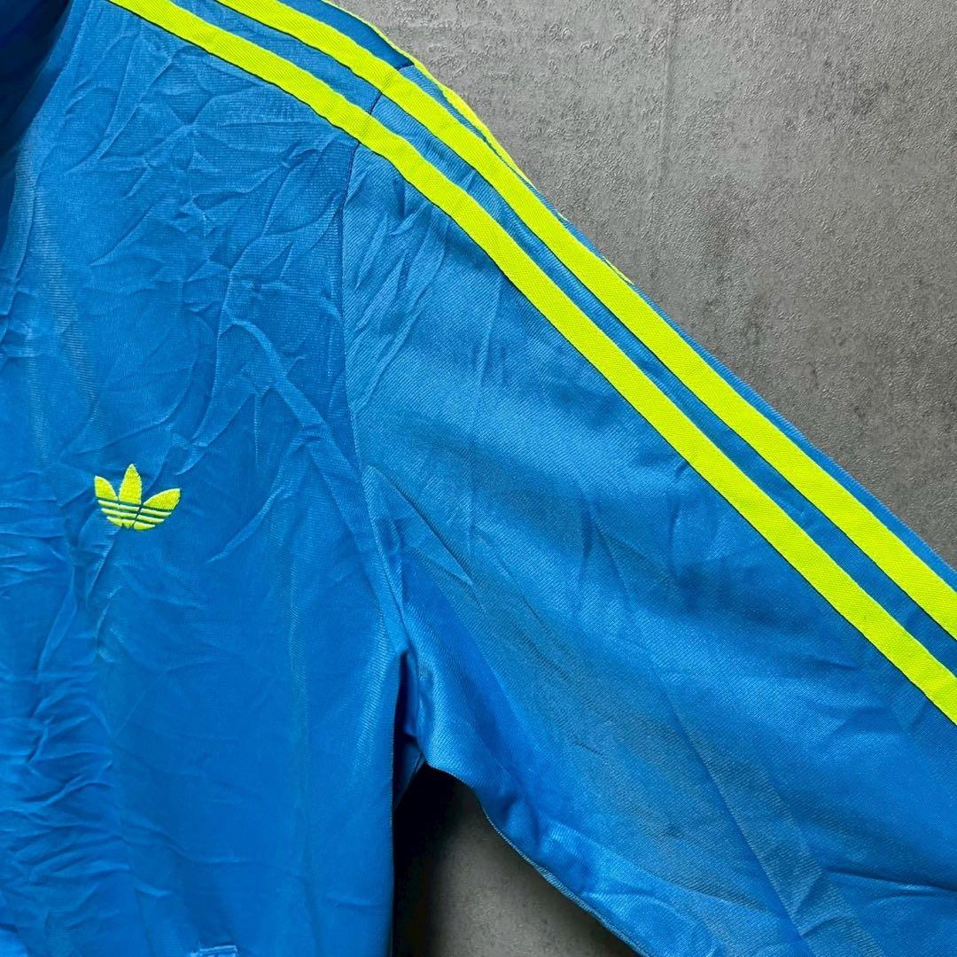 adidas アディダス　蛍光ライン　トラックジャケット ビッグトレフォイルロゴ