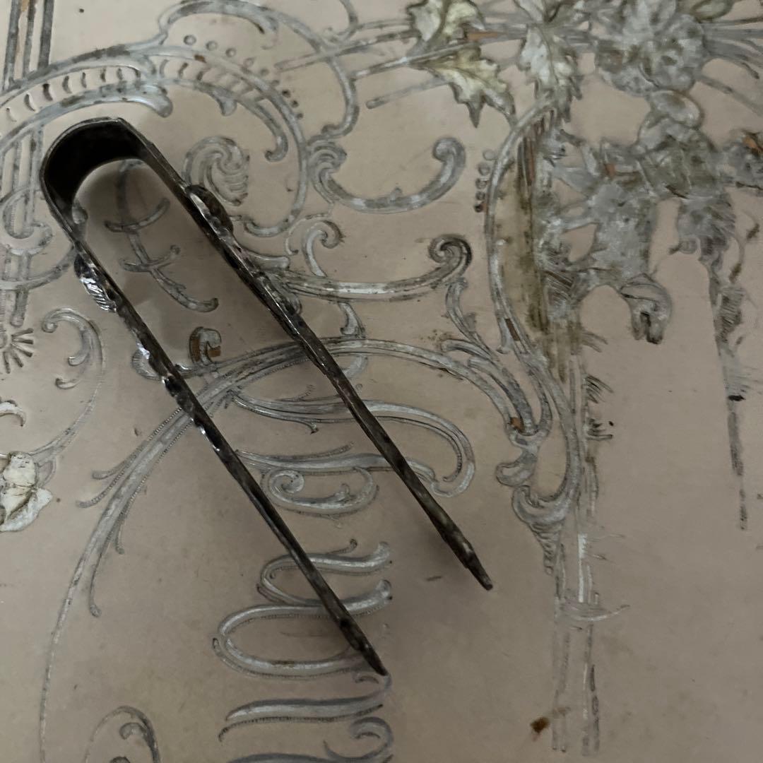 アンティーク　シルバープレート　カトラリー　バラ　ブロカント　トング