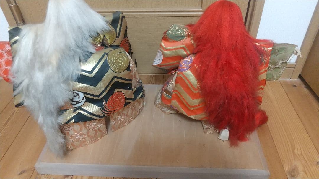 歌舞伎 連獅子 置物