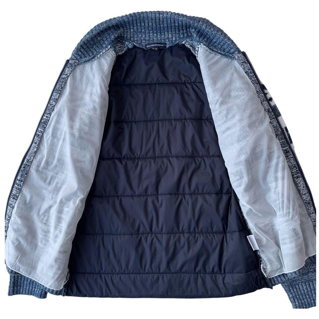 ロサーセン 中綿ニットコンビジャケット ブルゾン 総柄 ストレッチ M