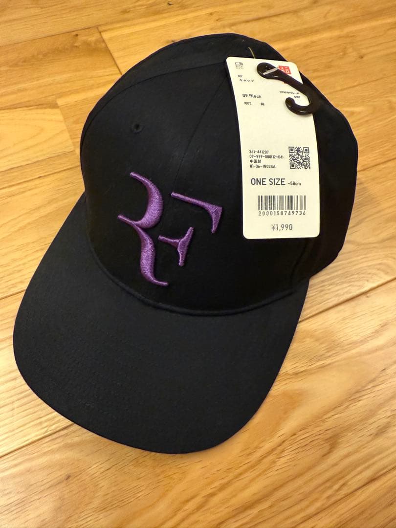【新品】 ロジャーフェデラー 引退記念RFロゴ キャップ ユニクロ 黒
