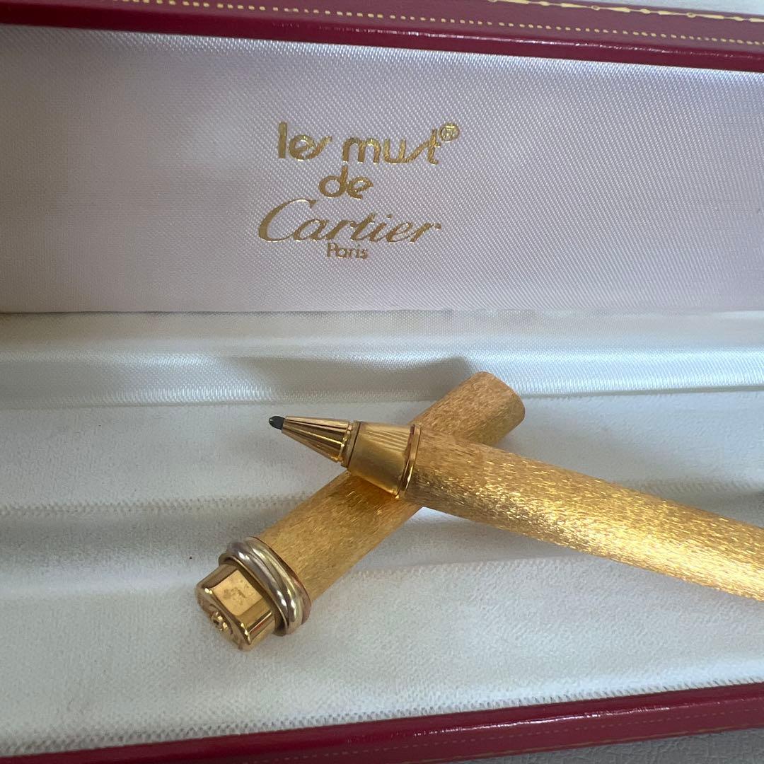 カルティエ トリニティ ボールペン ヴィンテージ ゴールド ストライプ