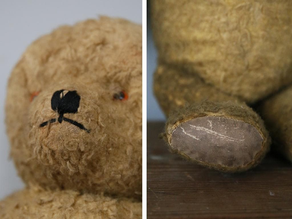 英国アンティークテディベア/くまのぬいぐる/熊オブジェ/ブラウン茶色85-109