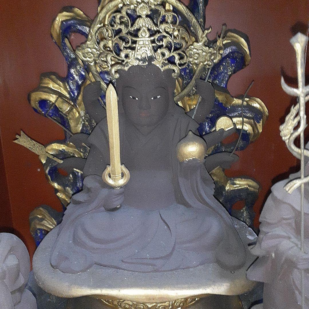 極逸品　清瀧辨財尊天　仏像　朱墨　大型厨子