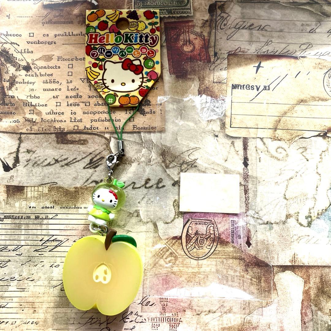 キティ ストラップ フルーツバージョン りんご アップル 根付け ♡ 激レア