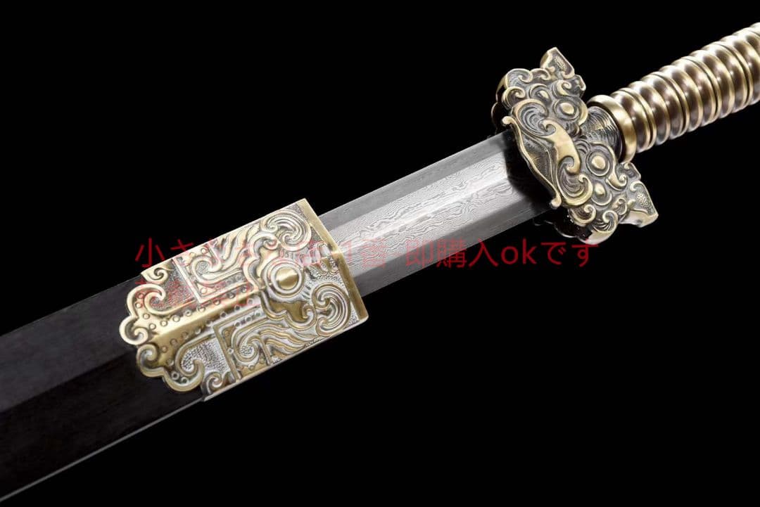 龍の戦剣（銅柄八面模様鋼）古兵器 武具　刀装具　日本刀　模造刀 居合刀