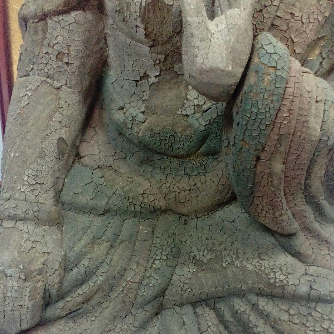 ７００〜４００年前頃稀少レア極彩色時代仏教美術菩薩如来坐像４０センチサイズ当時物