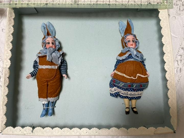 ビスクバニー　ビスクドール イースターバニー　ミニョネット　アンティーク　ドール