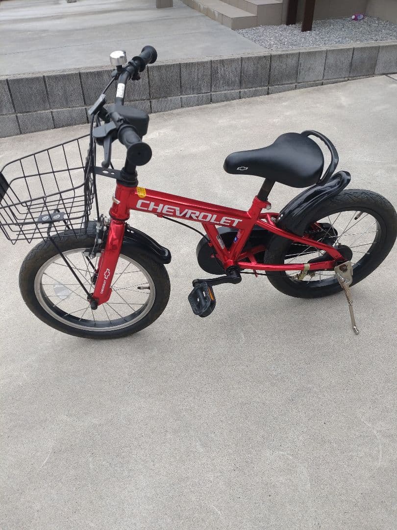 【直接引き渡し限定】シボレー 子ども自転車 16インチ赤 カゴ有