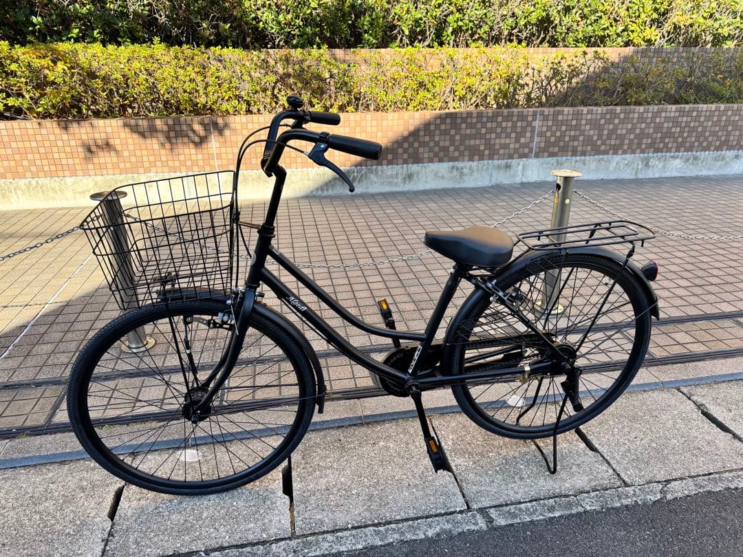 直接引き取りのみ！シティサイクル ブラック 前カゴ付き