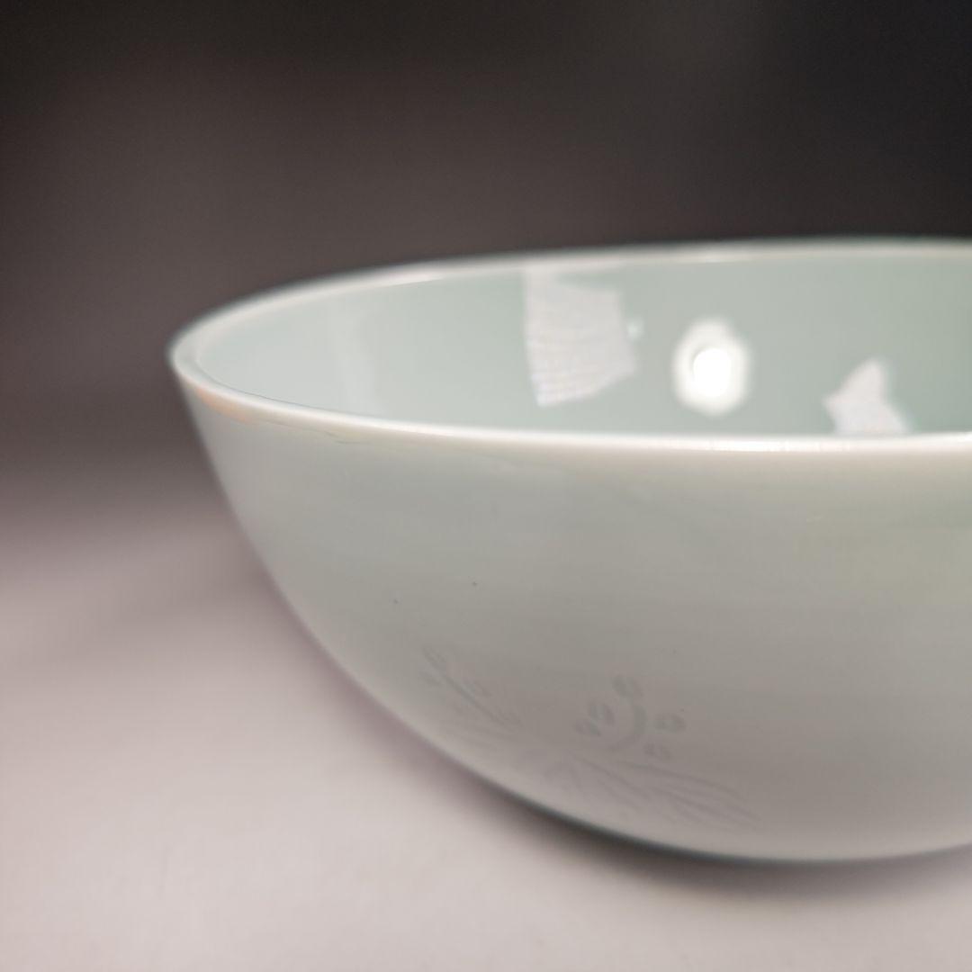 イ649 水指『林耕造』『青白磁　桐彫紋平水指　共箱』茶道具