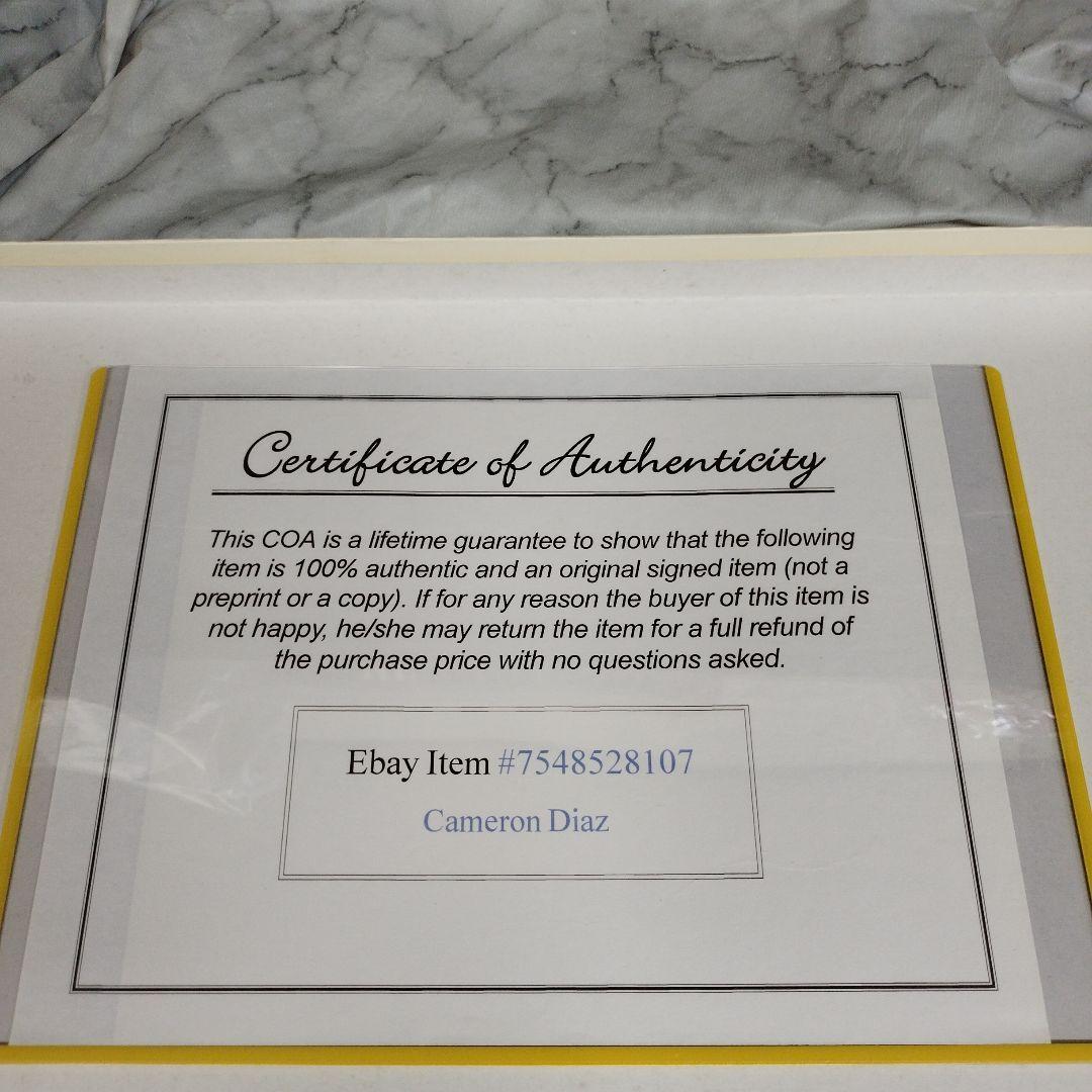 ハリウッド　キャメロン・ディアズ　直筆サイン入り8Ｘ10フォト 証明書付き