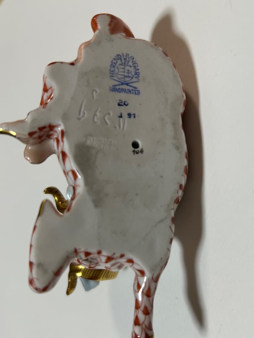 Herendヘレンド干支シリーズ 「未」金彩仕上げ 置物　フィギュリン磁器