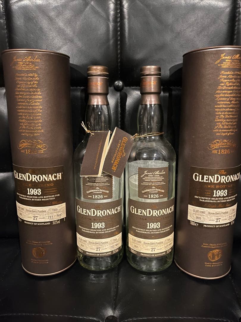 空瓶　空箱　Glendronach 2本セット　1993 27年