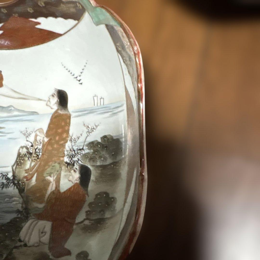 期間限定最終処分特価　逸品　九谷製変形型三つ鉢素敵な絵柄傷無し素晴らしい美術品