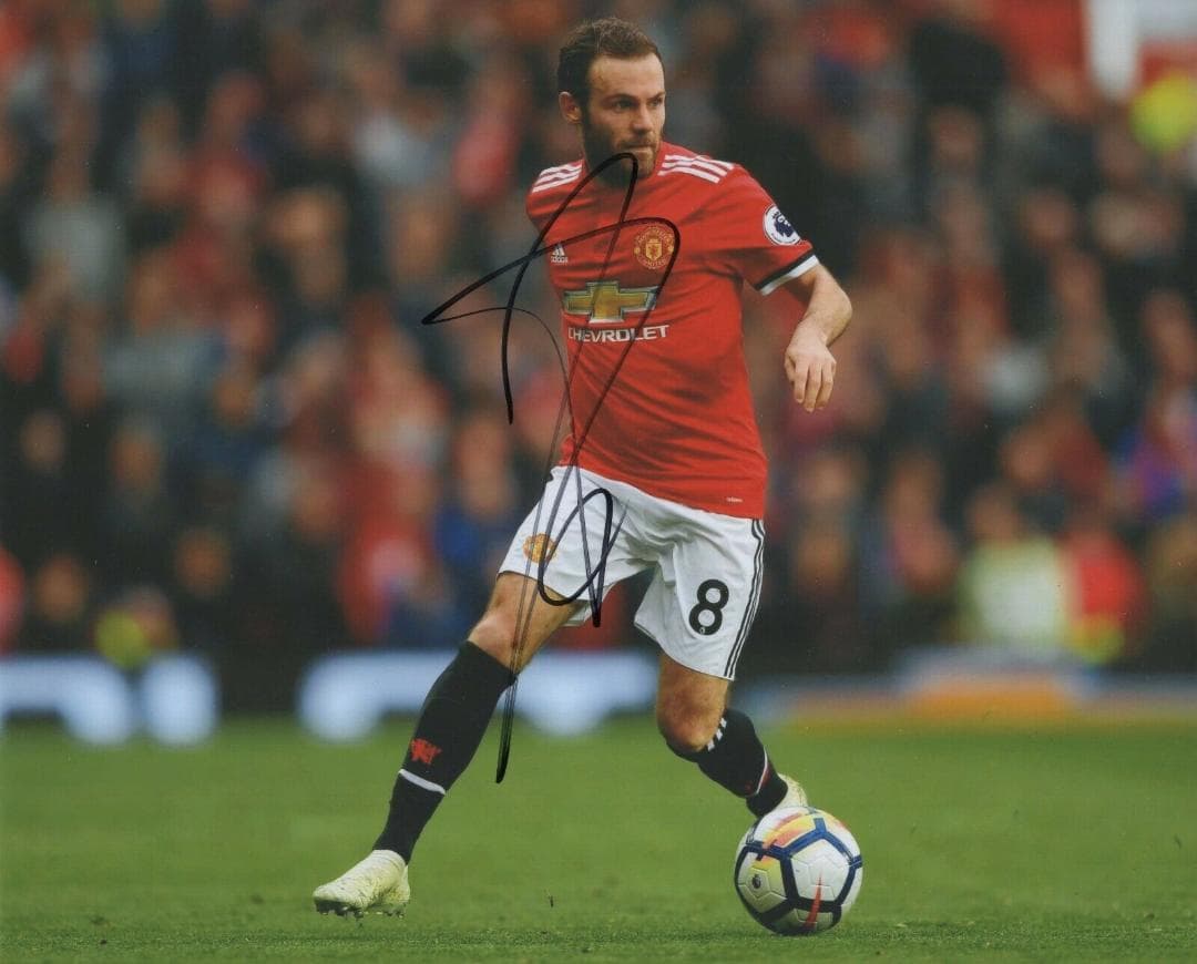 直筆サイン入り写真 フアン・マタ マンチェスター・ユナイテッドFC  鑑定済