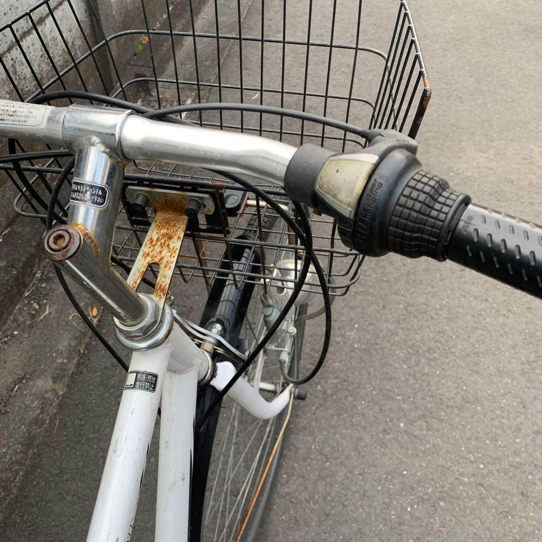 27インチ　シティサイクル白