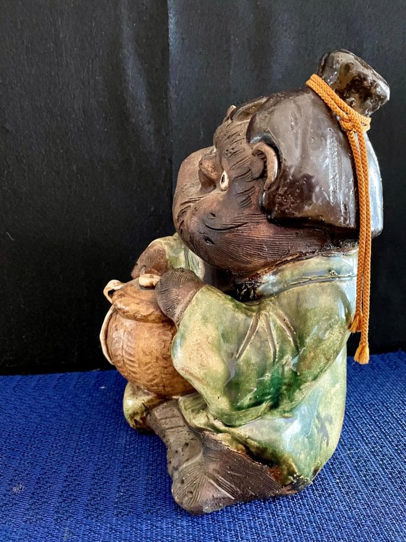 値下げ！【信楽焼狸】陶器、置物 縁起物 招福開運 H28 中古