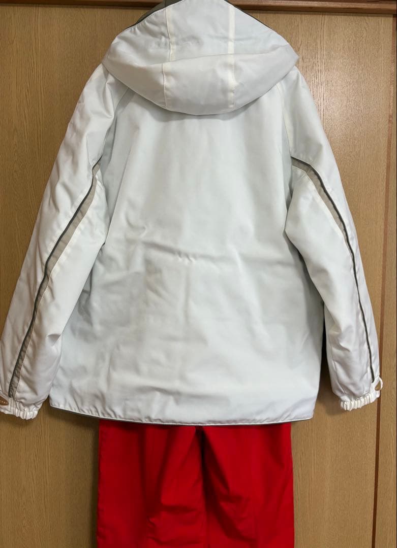 DESCENTE スキーウェア M ホワイト/レッド　手袋付