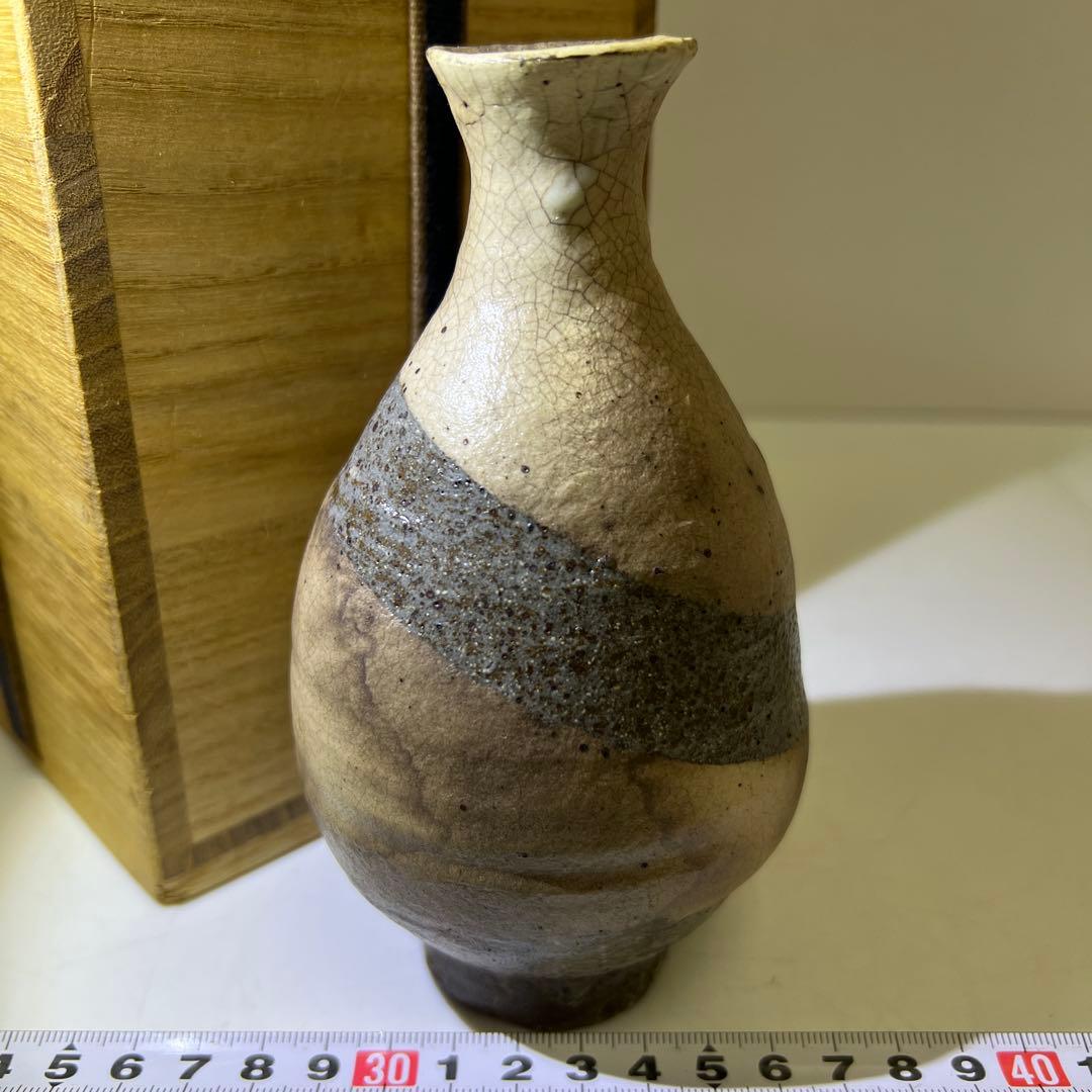 古代　鶏龍山　徳利　木箱付　高さ15.7㎝　東Y7-1226☆2Fトヒコ